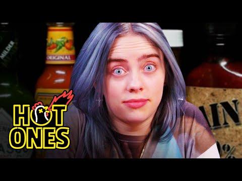 Billie Eilish Freaks Out While Eating Spicy Wings