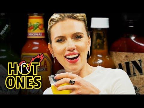 Scarlett Johansson Tries To Not Spoil Avengers While Eating Spicy Wings